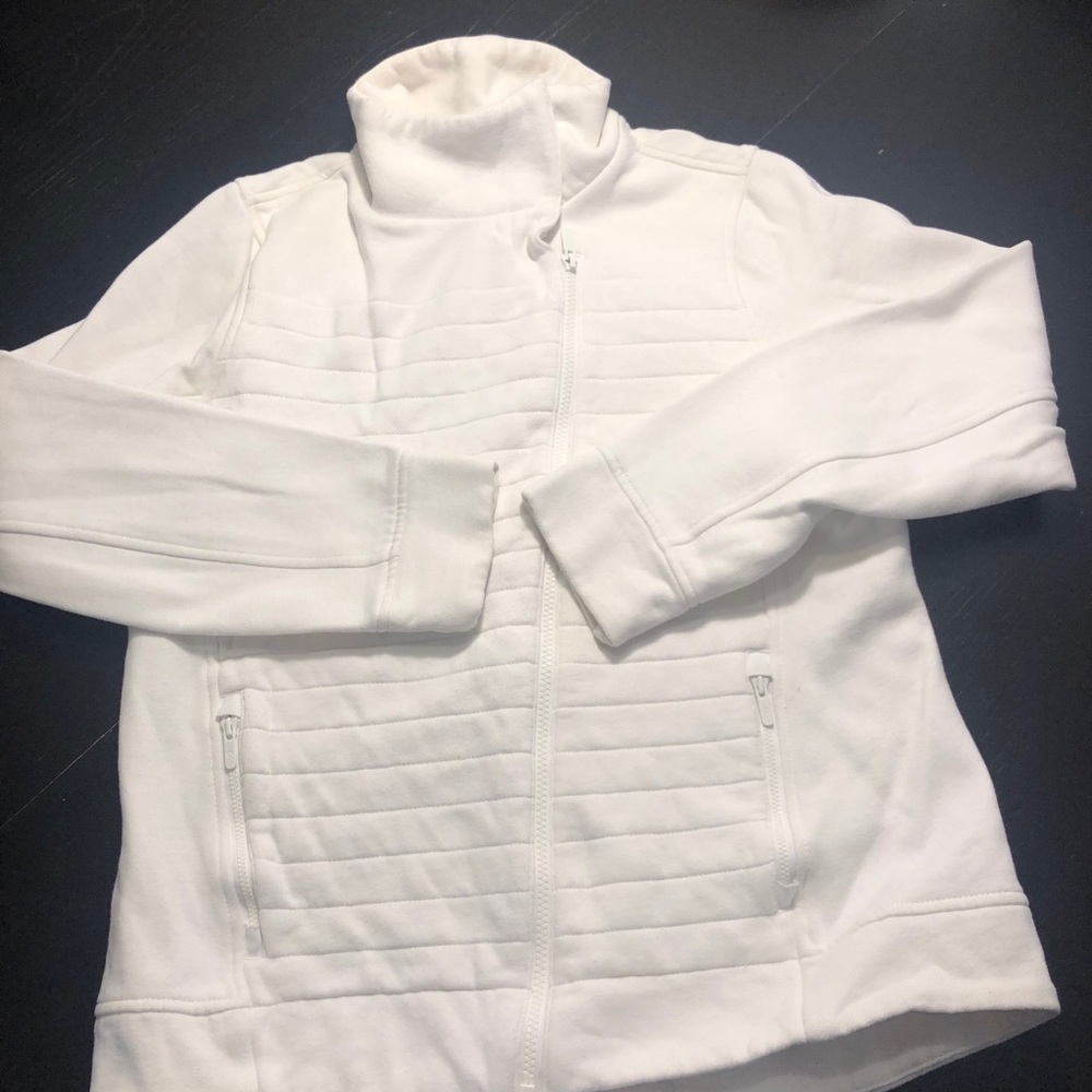 White lululemon full zip sweatshirt size 8